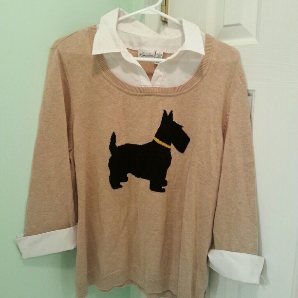 kim Rogers Sweaters - Women's 1X Kim Rogers Scottish dog print sweater